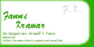 fanni kramar business card